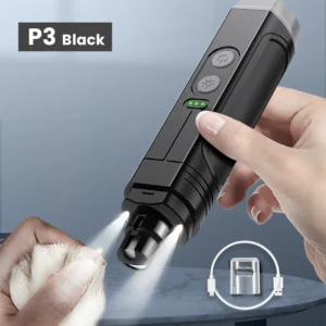 Electric Pet Nail Grinder Professional Dog Nail Clippers + 2 LED Light