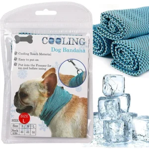 Summer Ice Dog Collar ReusableCooling Bandana with Leash Hole