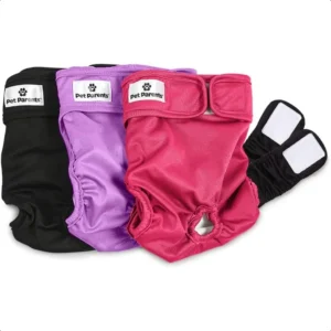 Washable Dog Diapers 3pack + Extendrs of Durable Doggie Diapers Premium Dog Diapers Female (XSmall Princ)