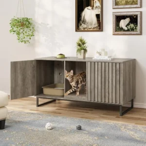 Cat Litter Box Enclosure for 2 Cats, Cabinet,