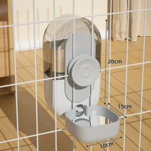 Hanging Cage Feeder, 27oz Automatic Pet Bowl  Water Bottle Food Dispenser