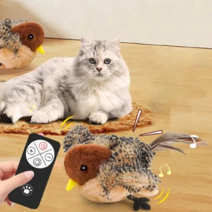 Remote Control Simulated Chirping Bird Toy Plush Chirping Cat Toy