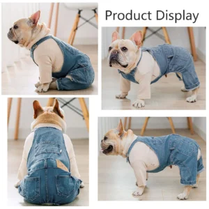 Dog Denim Jumpsuit Fashion Puppy Costumes