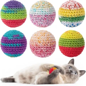 Cat Toys Balls Woolen Yarn Cat Ball Toy with Bell Inside