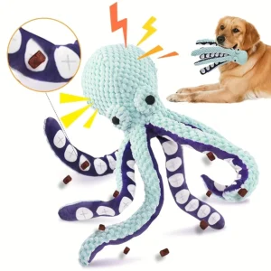 2pcs Octopus Shape Plush Dog Toy,